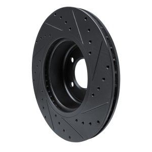 BMW Z4 Brake Rotor (1) - Front Left - R1 Concepts - Drilled & Slotted - Black - `09-`16